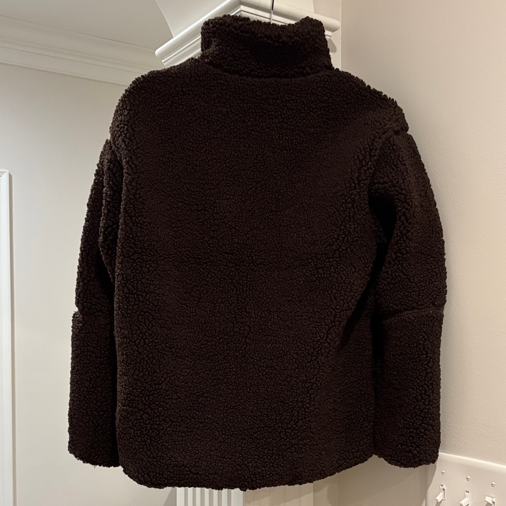 H&M Dark Brown Faux Sherpa Jacket Sz. XS NWT - Picture 3 of 8